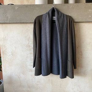 Babaton Cardigan Green and Gray Shawl Collar